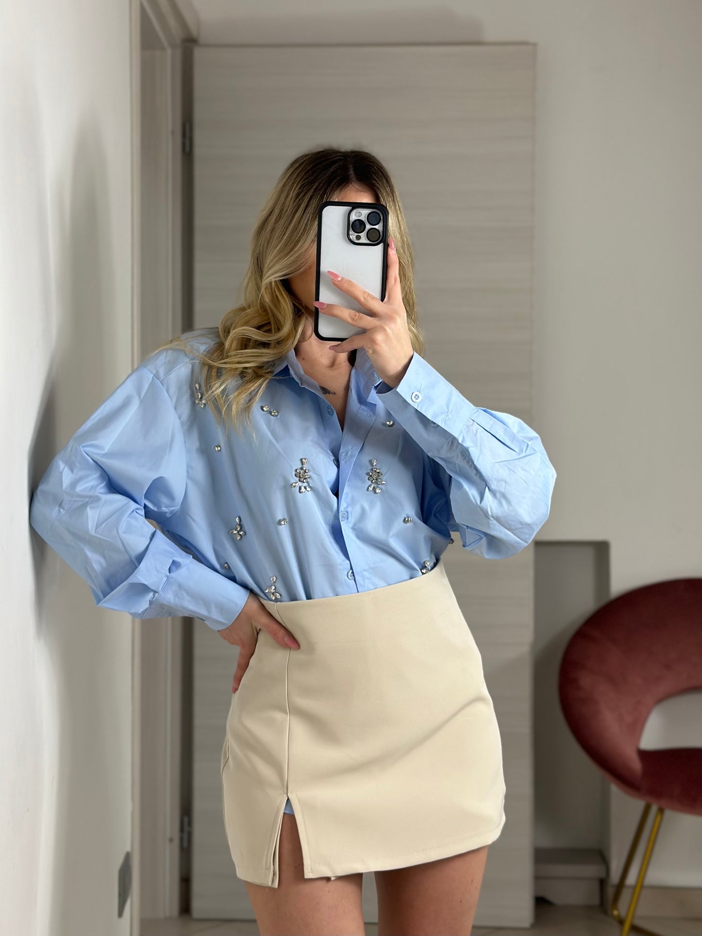 Gonna pantalone beige