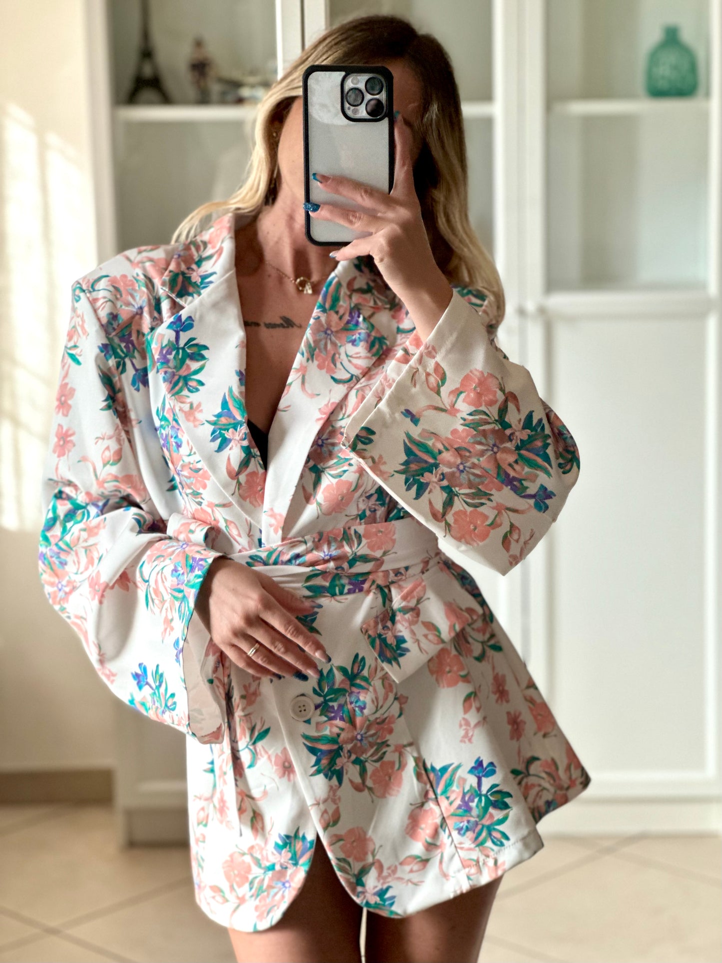 Blazer Flowers Bianco