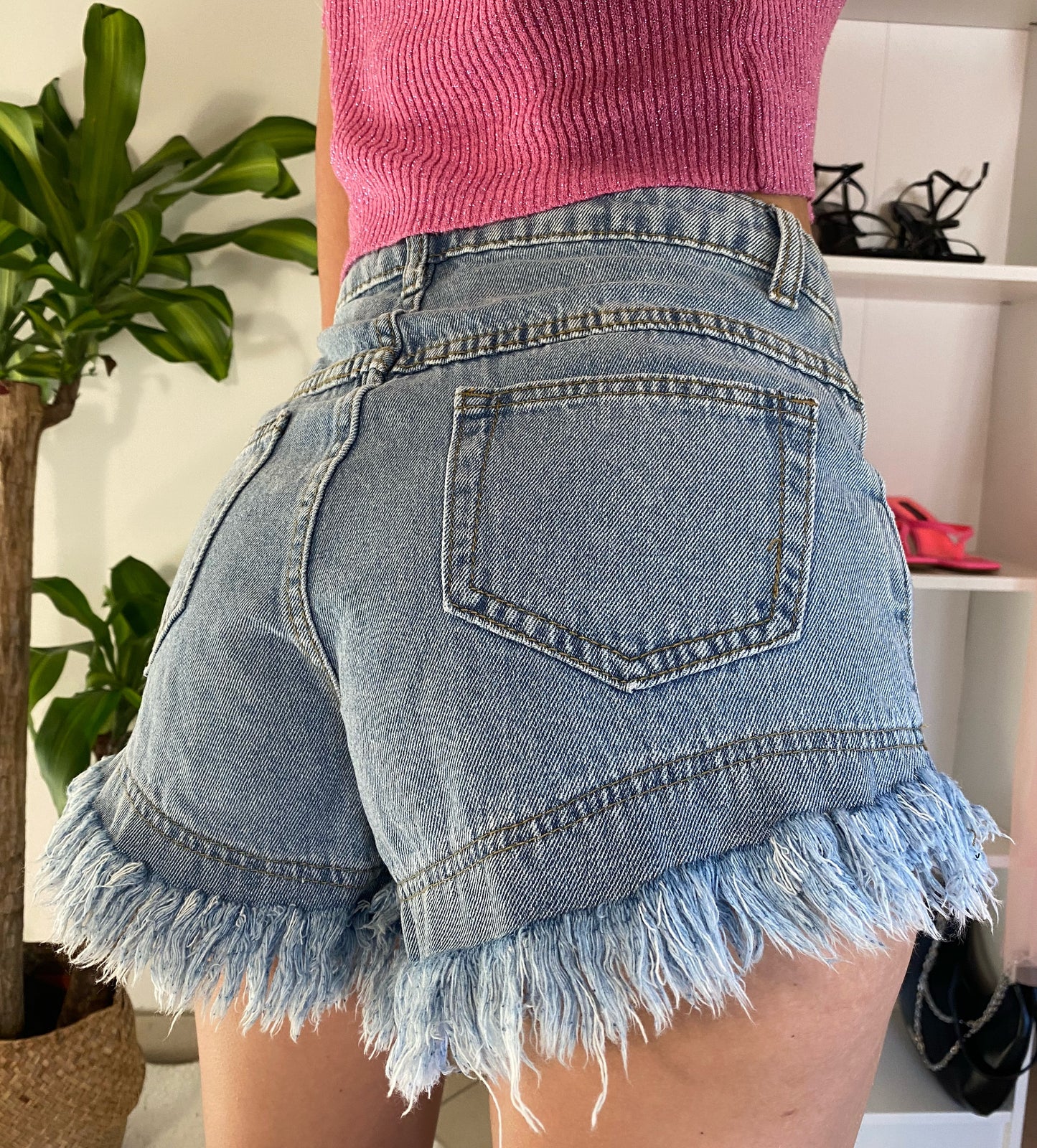 Shorts Denim sfrangiati